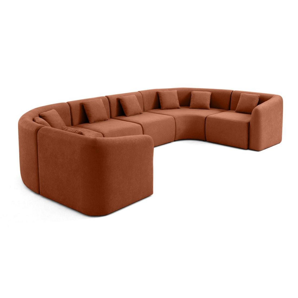 LISA DESIGN Ikare - canapé modulable panoramique - 7 places - en tissu