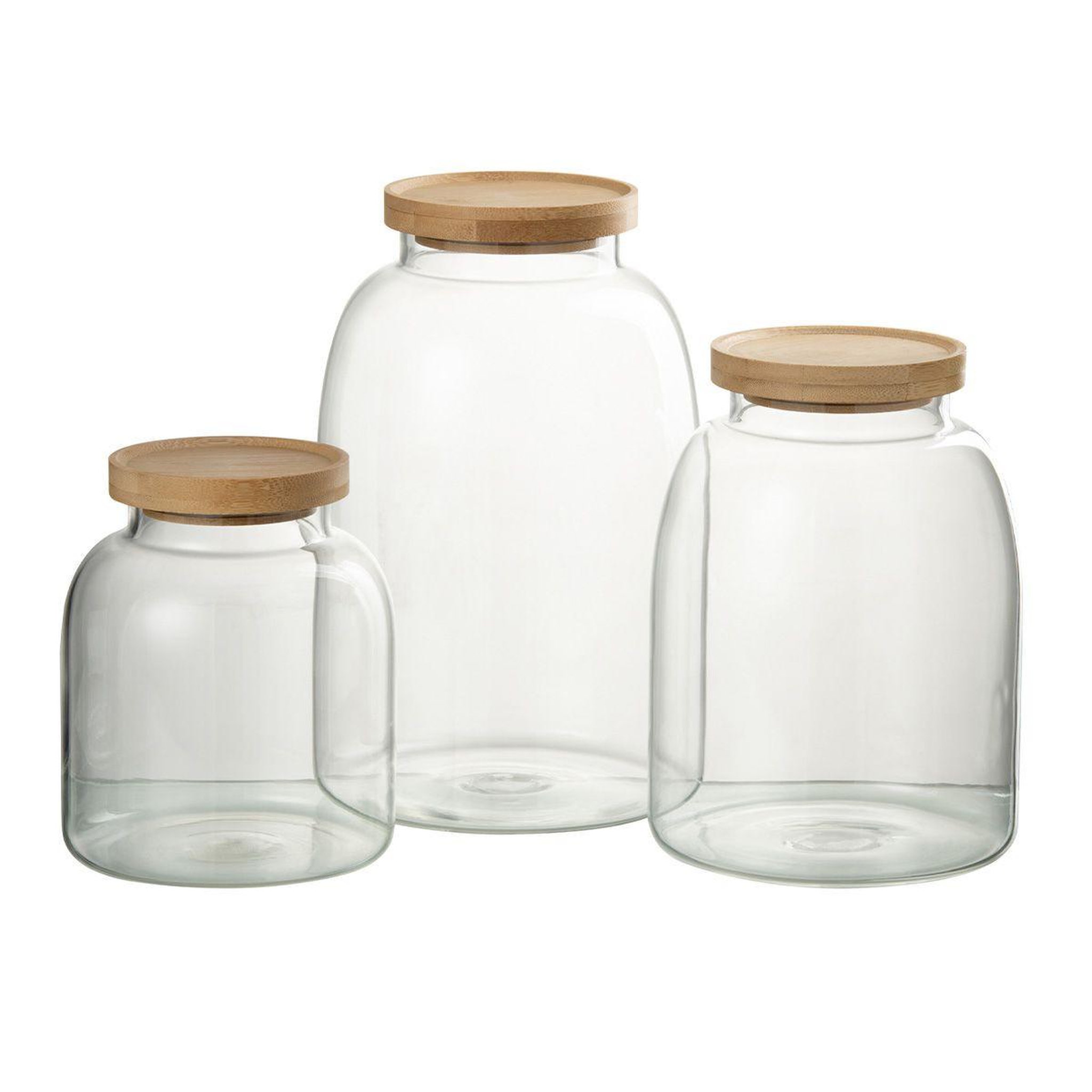 Voir la diapositive 3 : J-LINE Bocal de conservation en verre  tom  2,1l transparent