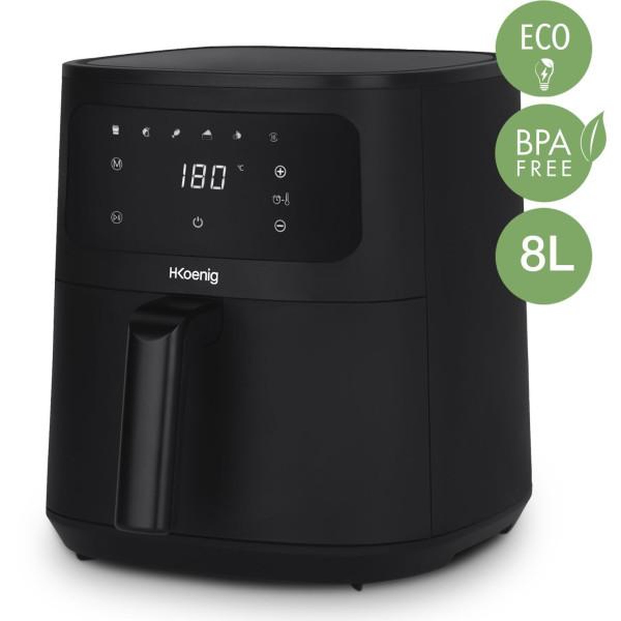 Voir la diapositive 2 : HKOENIG Friteuse Electrique  sans huile HKoeNIG - FRY880 - Capacité 8L - 6 programmes de cuisson - 1700W