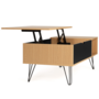 Voir la diapositive 3 : ID MARKET Table basse plateau relevable rectangulaire NOEMI bois pied épingle