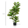 Voir la diapositive 3 : HOMCOM Ficus Lutea artificiels 1,10H m - lot de 2 ficus artificiels - 90 feuilles réalistes par pied - pot inclus noir vert