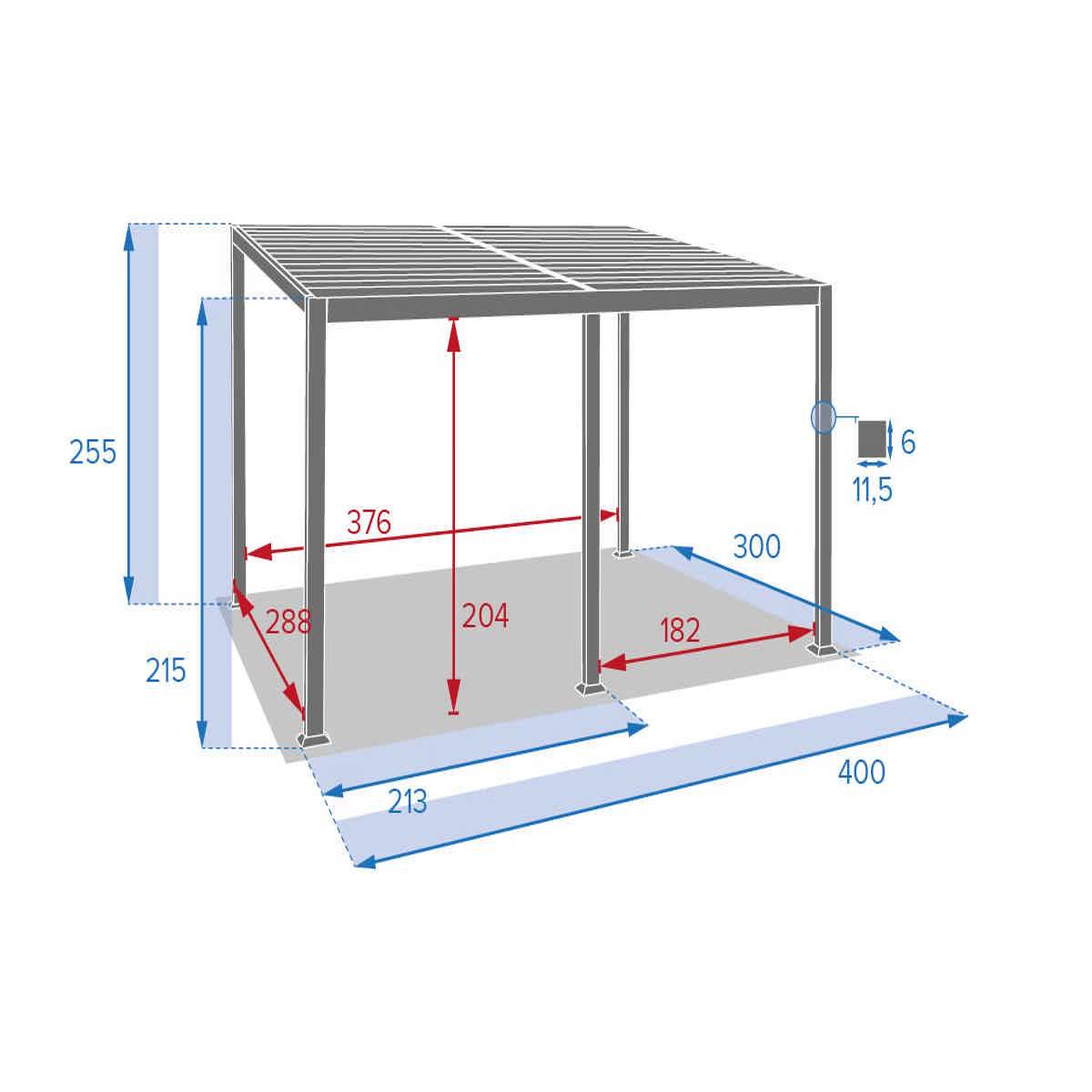 Voir la diapositive 4 : HESPERIDE Pergola bioclimatique avila graphite 4 x 3 m - hespéride