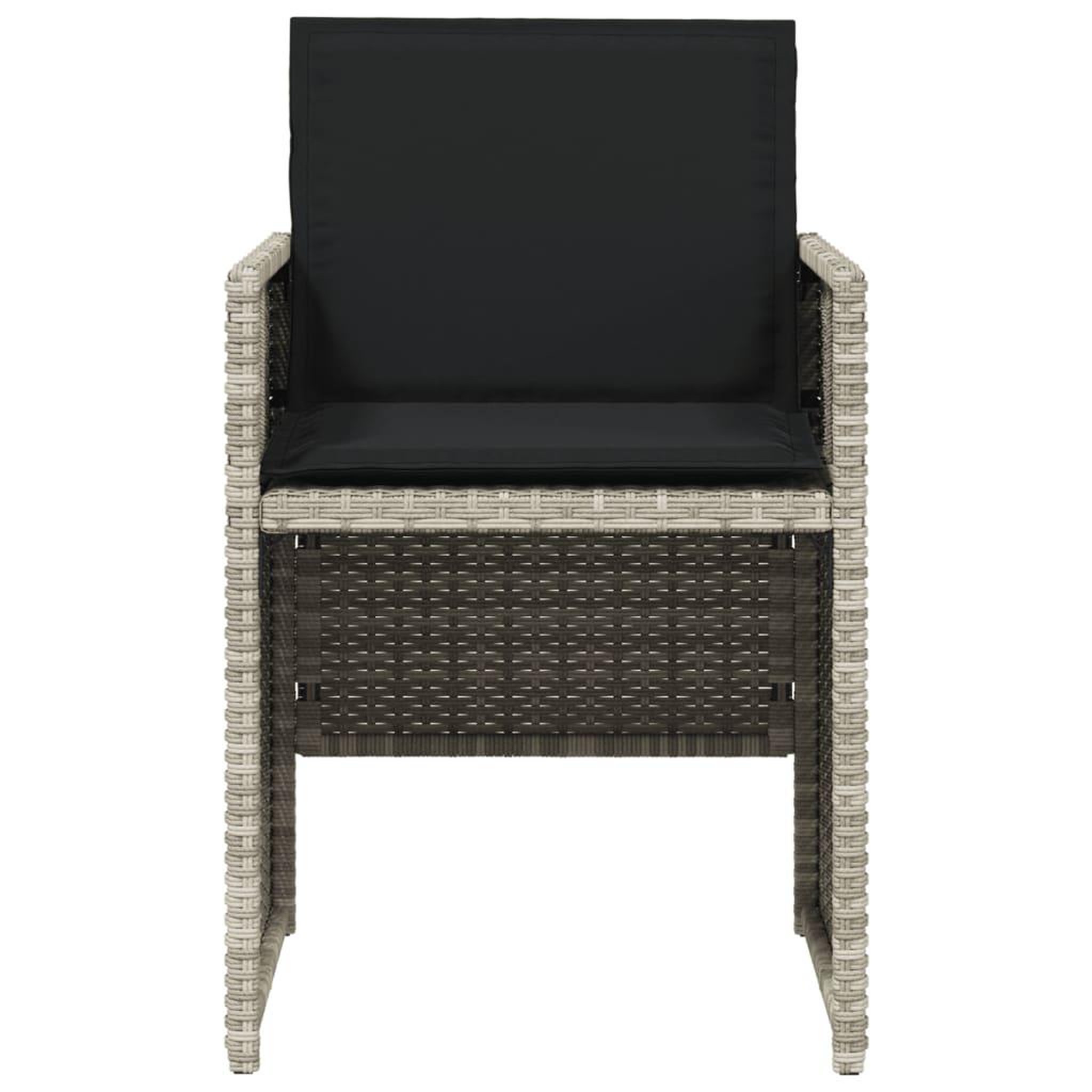 Voir la diapositive 5 : VIDAXL Chaises de jardin avec coussins lot de 4 gris clair poly rotin