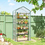 Voir la diapositive 2 : OUTSUNNY Serre de jardin balcon 5 niveaux porte acier PE transparent