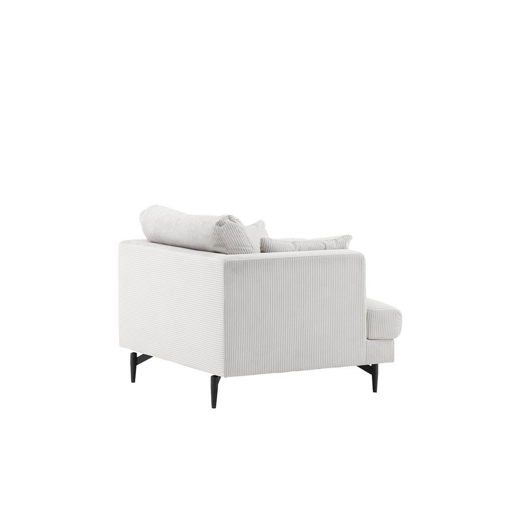 Voir la diapositive 5 : Paris Prix Fauteuil en Velours Côtelé  Sofia  104cm Beige