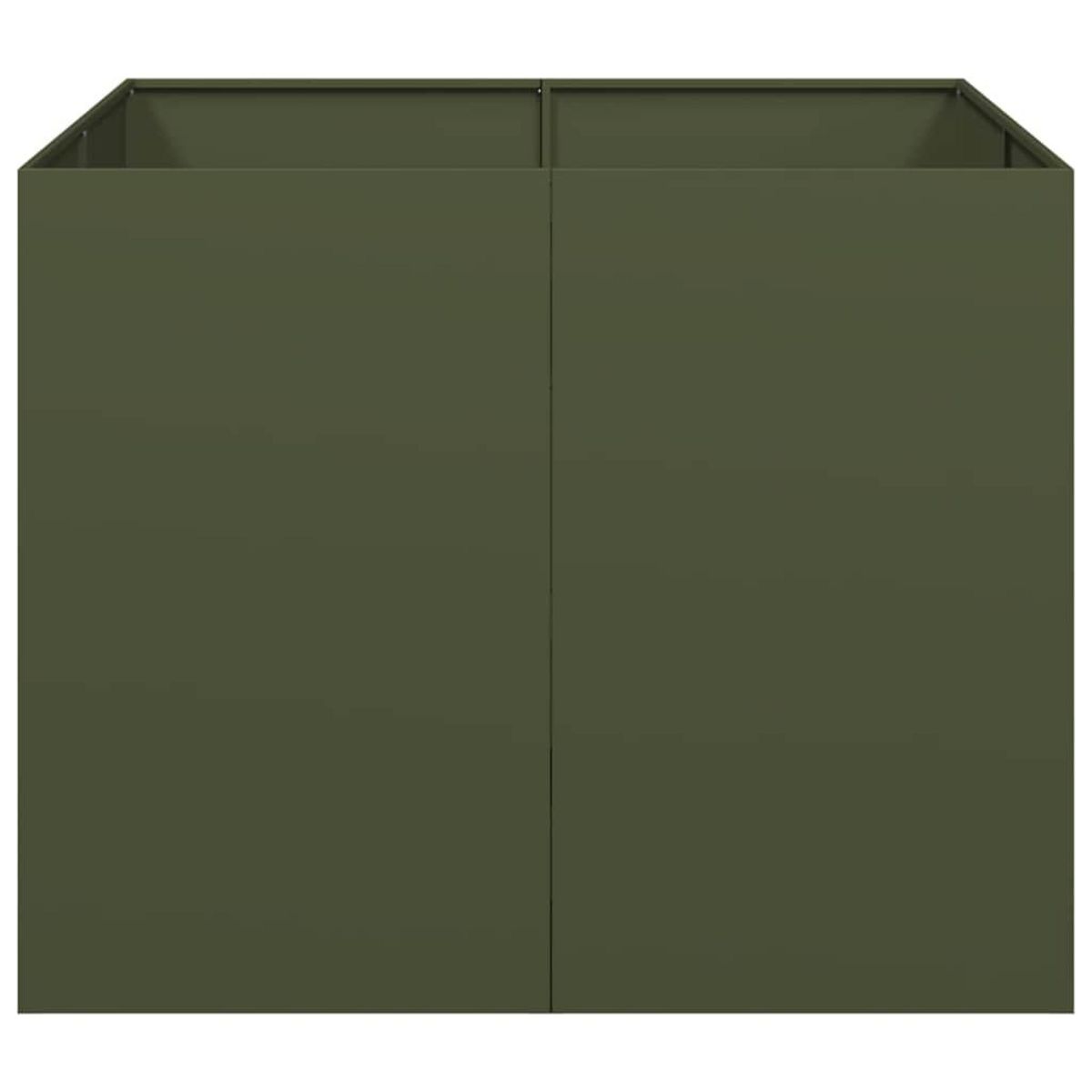 VIDAXL Jardiniere vert olive 100x100x80 cm acier