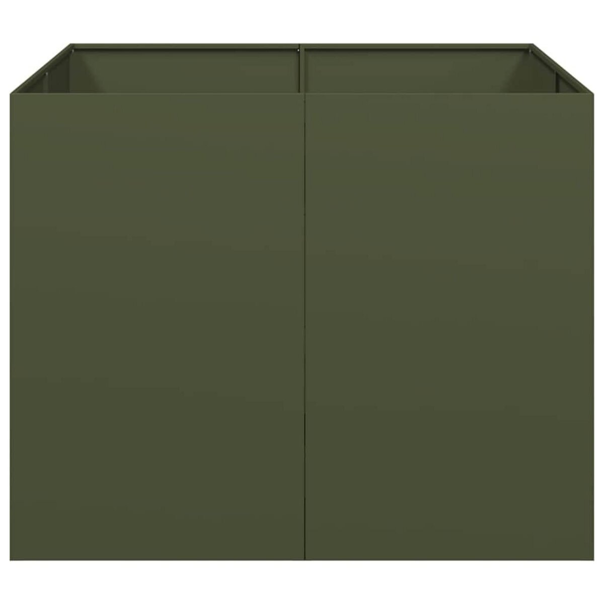 VIDAXL Jardiniere vert olive 100x100x80 cm acier