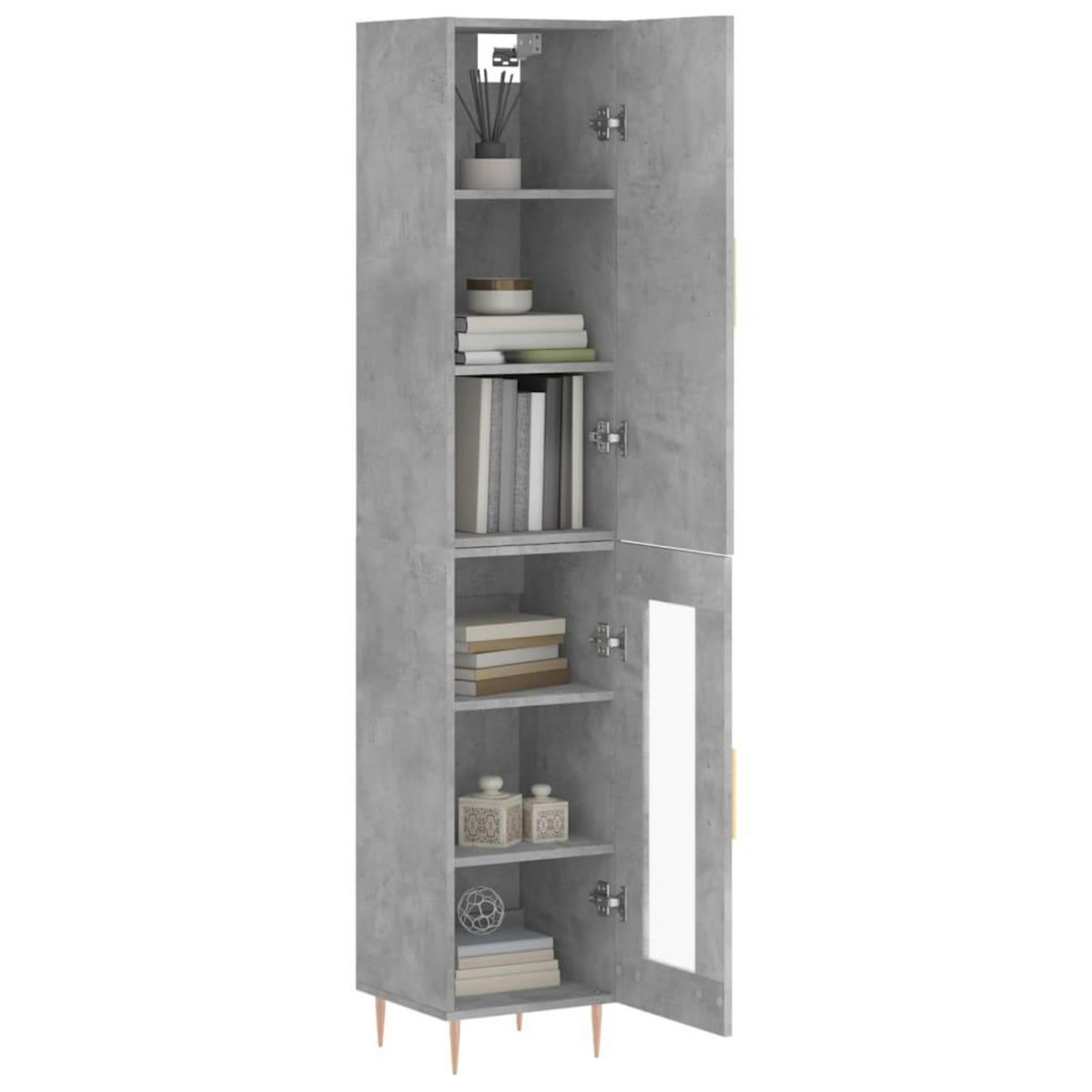 VIDAXL Buffet haut Gris beton 34,5x34x180 cm Bois d'ingenierie