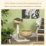 Voir la diapositive 4 : PAWHUT Arbre à chat griffoir 2 niveaux hauteur 72 cm poteau sisal avec niche et plate-forme 1 balle suspendue beige