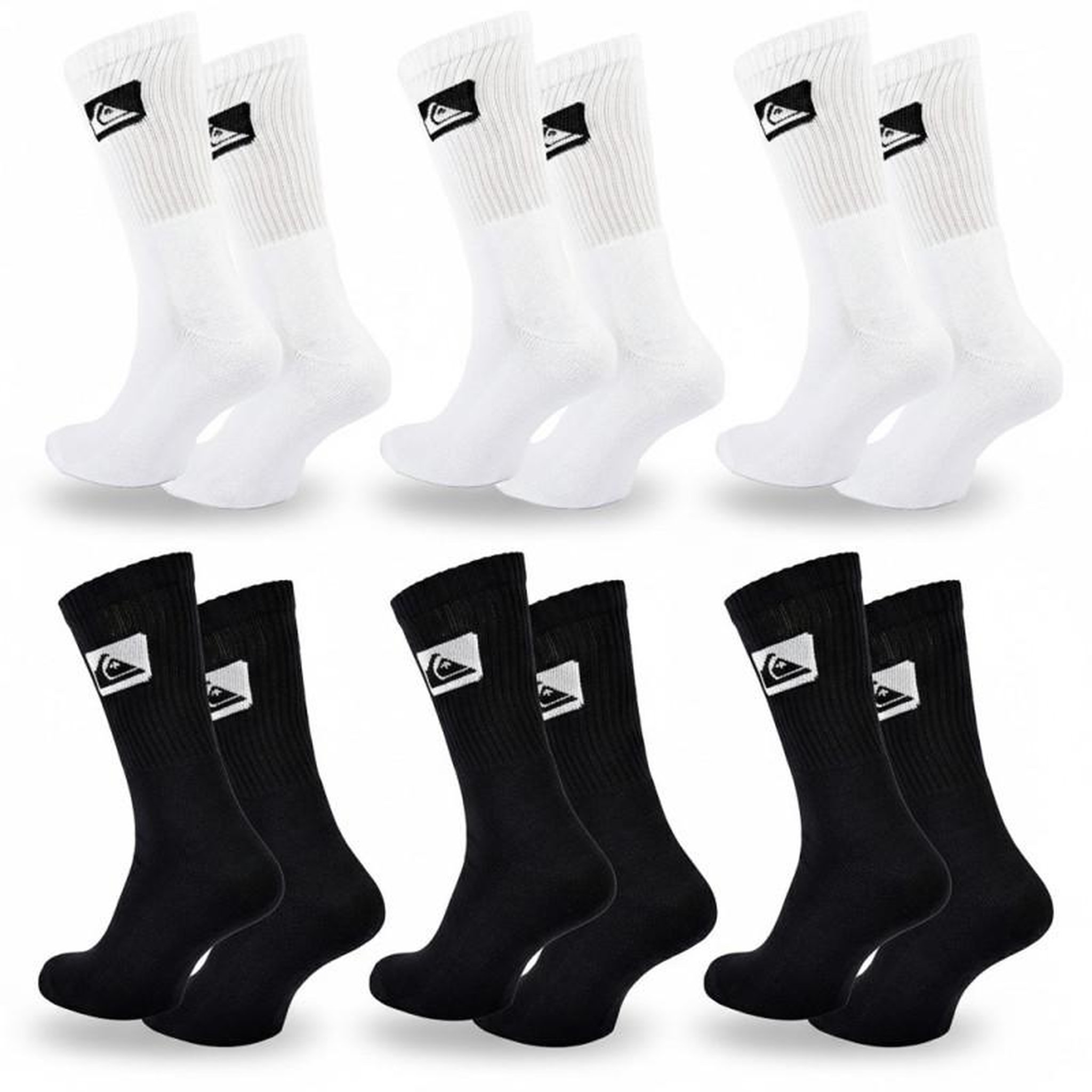 Voir la diapositive 5 : QUIKSILVER Quiksilver Pack de Chaussettes Homme Crew – Lot 6 Paires Sport Cushioned