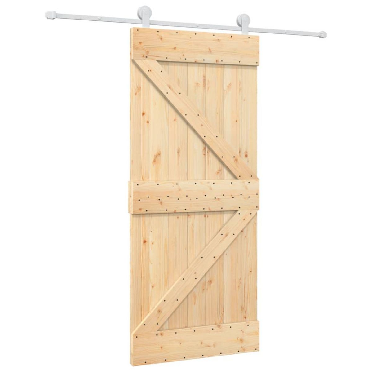 VIDAXL Porte coulissante et kit de quincaillerie 90x210 cm pin massif