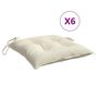 Voir la diapositive 2 : VIDAXL Coussins de chaise lot de 6 blanc creme 40x40x7 cm tissu oxford
