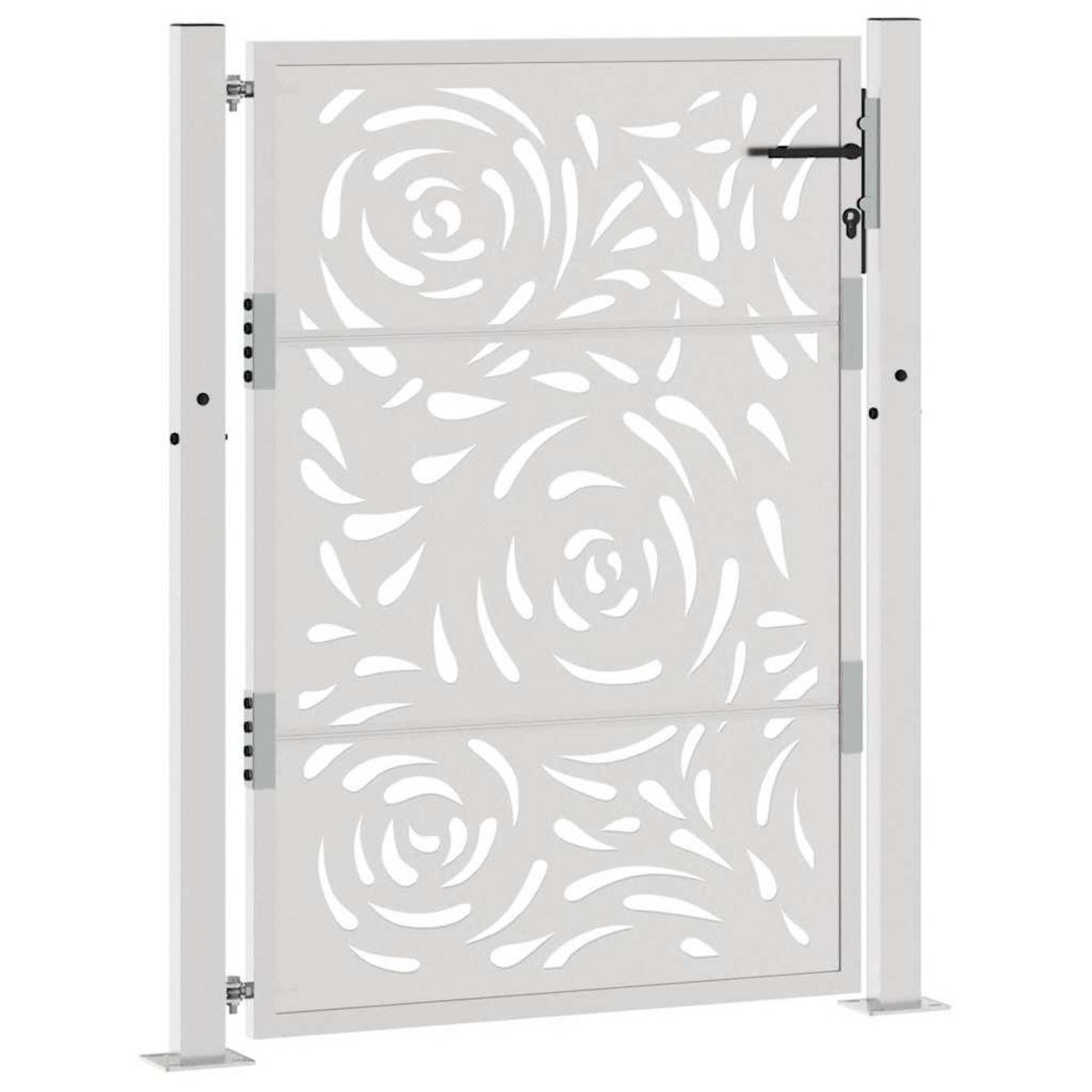 VIDAXL Porte de jardin acier resistant aux intemperies design flamme