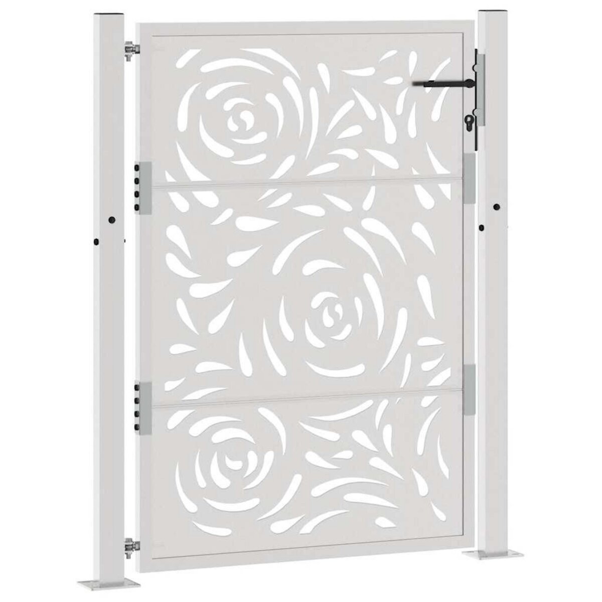 VIDAXL Porte de jardin acier resistant aux intemperies design flamme