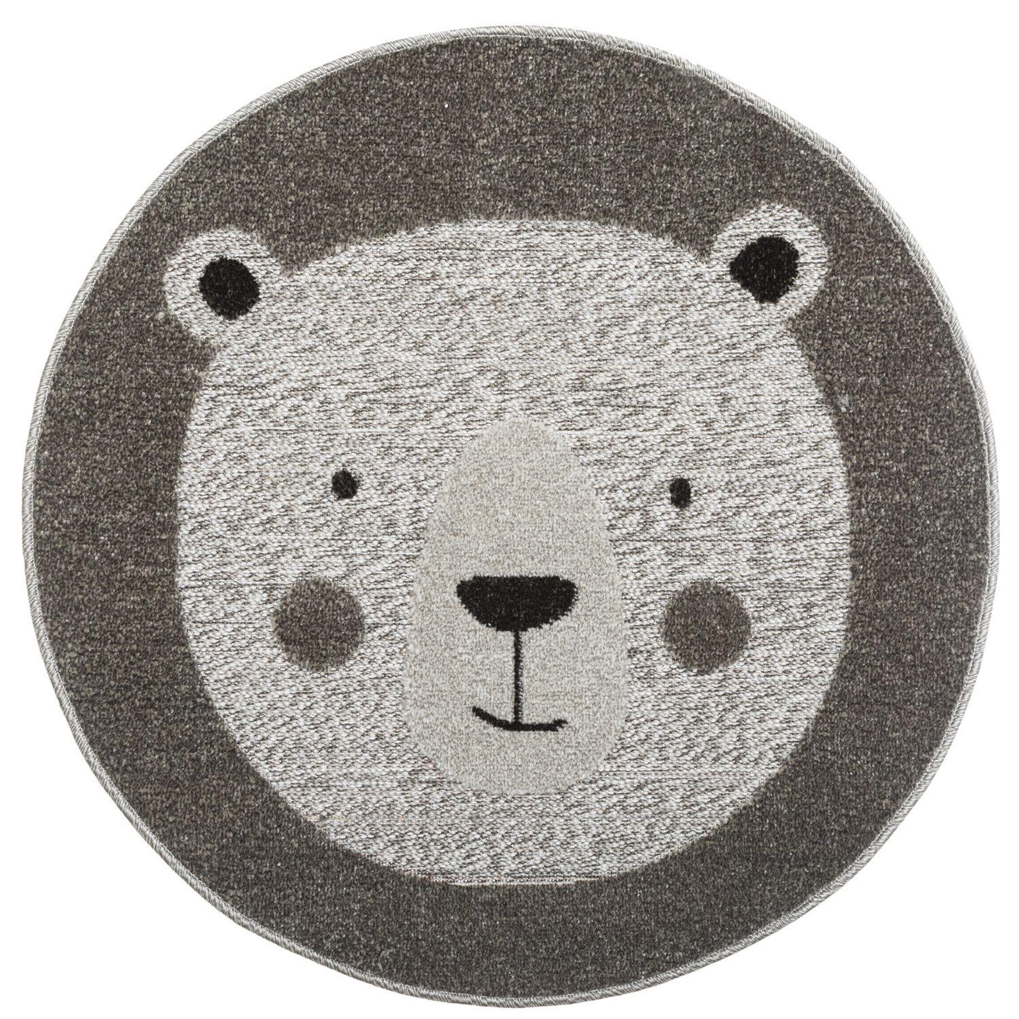 ATMOSPHERA Tapis rond Ours modèle Cut Gris - Diam. 80