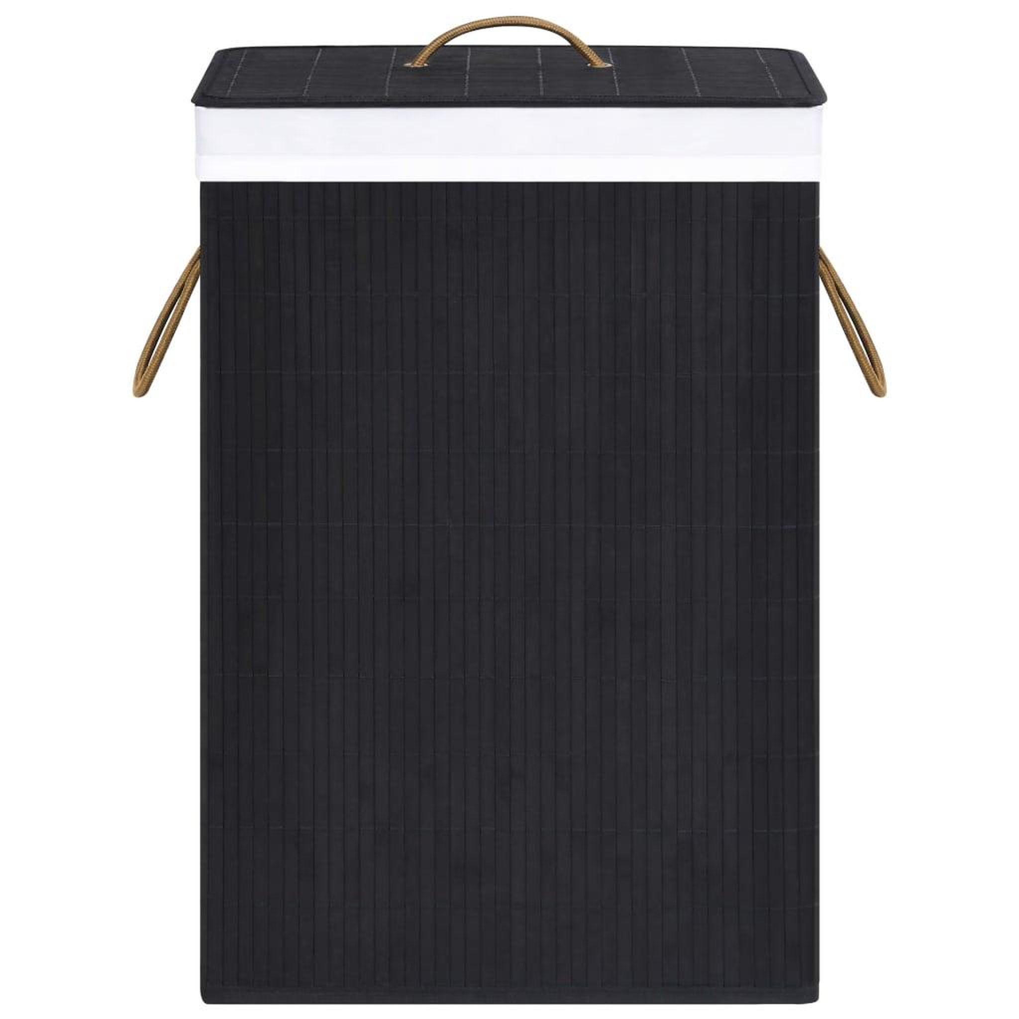 Voir la diapositive 4 : VIDAXL Panier a linge avec une seule section bambou noir