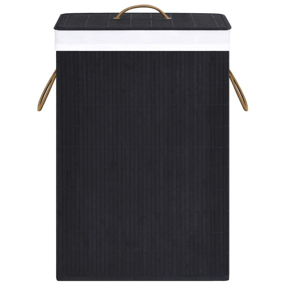 VIDAXL Panier a linge avec une seule section bambou noir