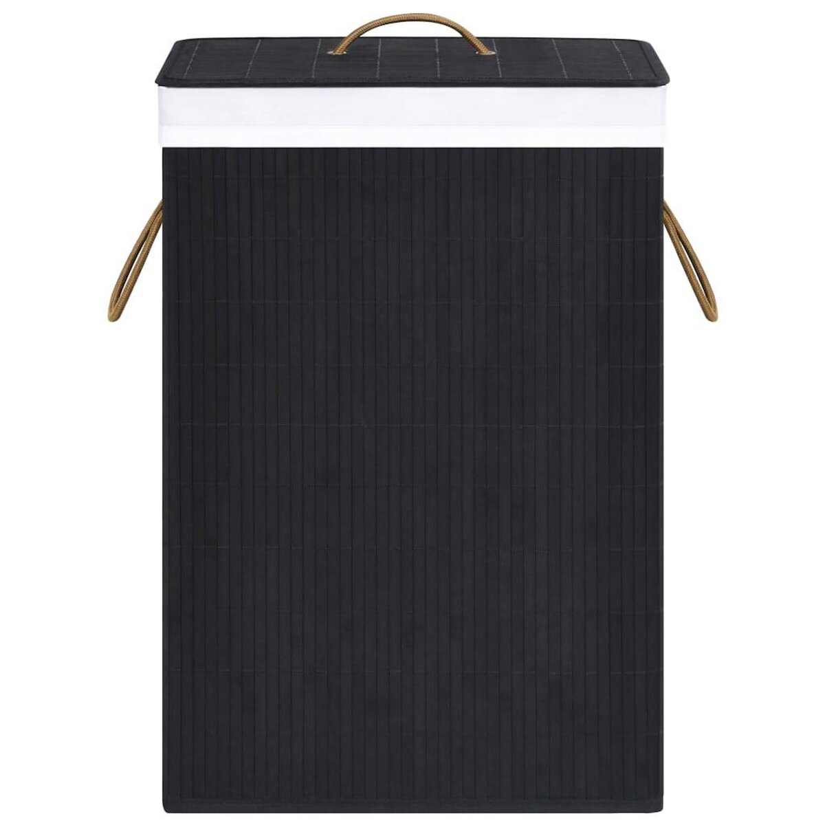 VIDAXL Panier a linge avec une seule section bambou noir