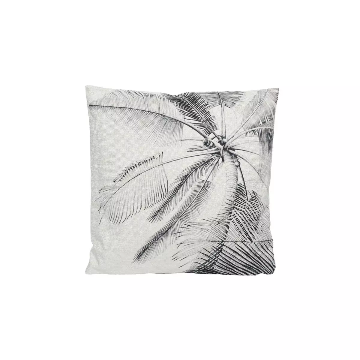 JARDIDECO Coussin extérieur motif palmiers blanc gris - 45 x 45 cm - Jardideco