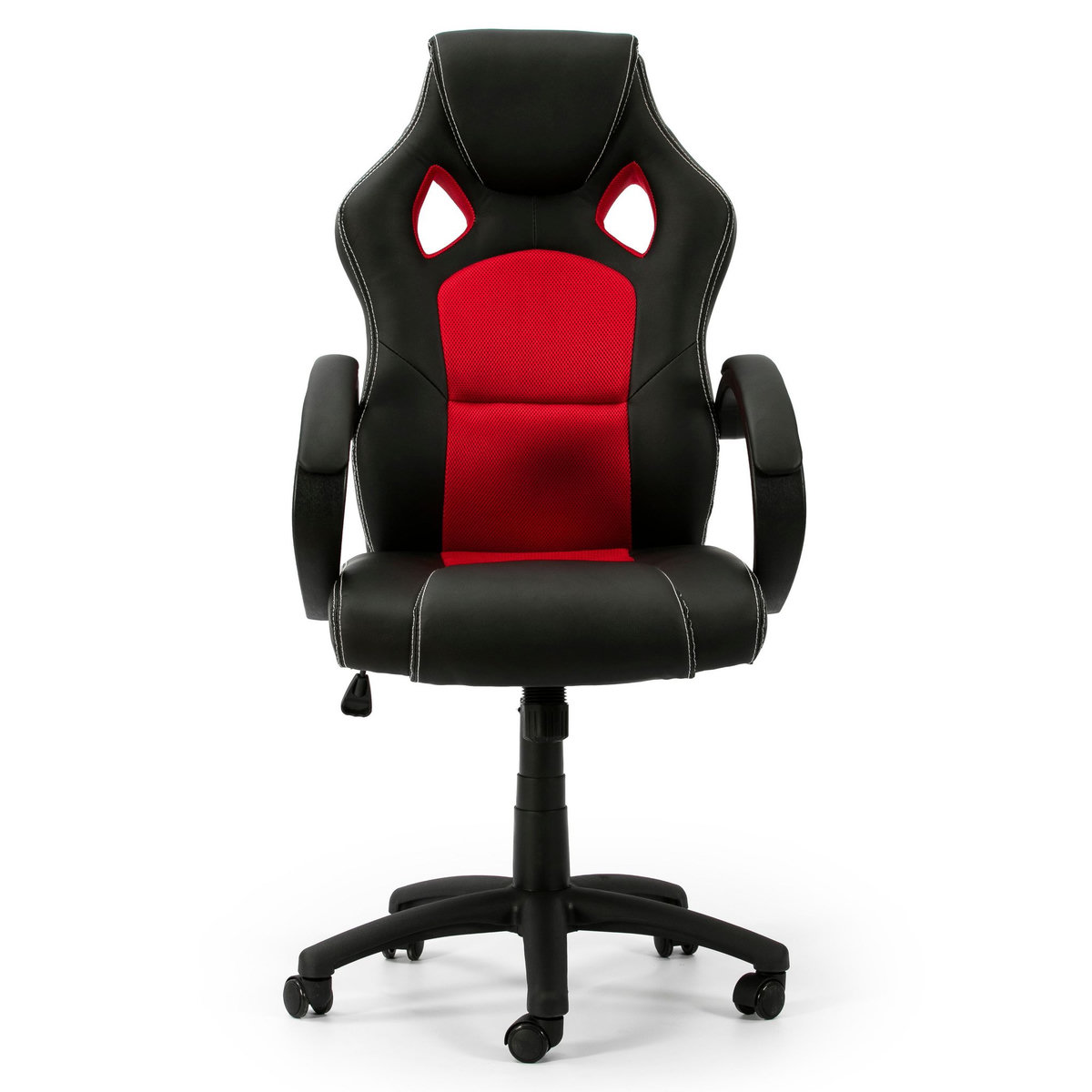VS VENTA-STOCK Fauteuil de Bureau réglable et inclinable Hamilton tapissé en Similicuir,Noir/Rouge