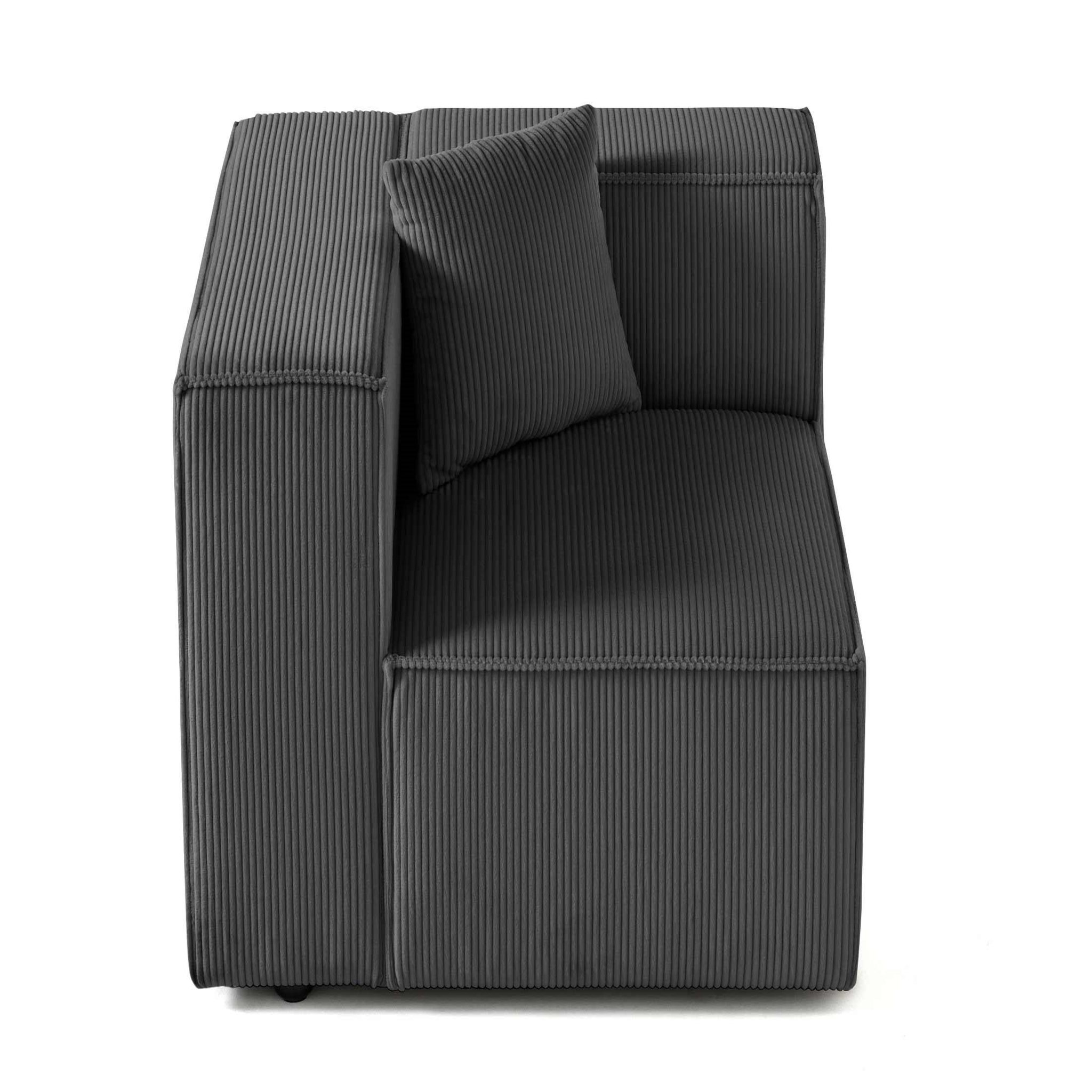 Voir la diapositive 1 : LISA DESIGN Arty - module d'assise gauche - en velours côtelé