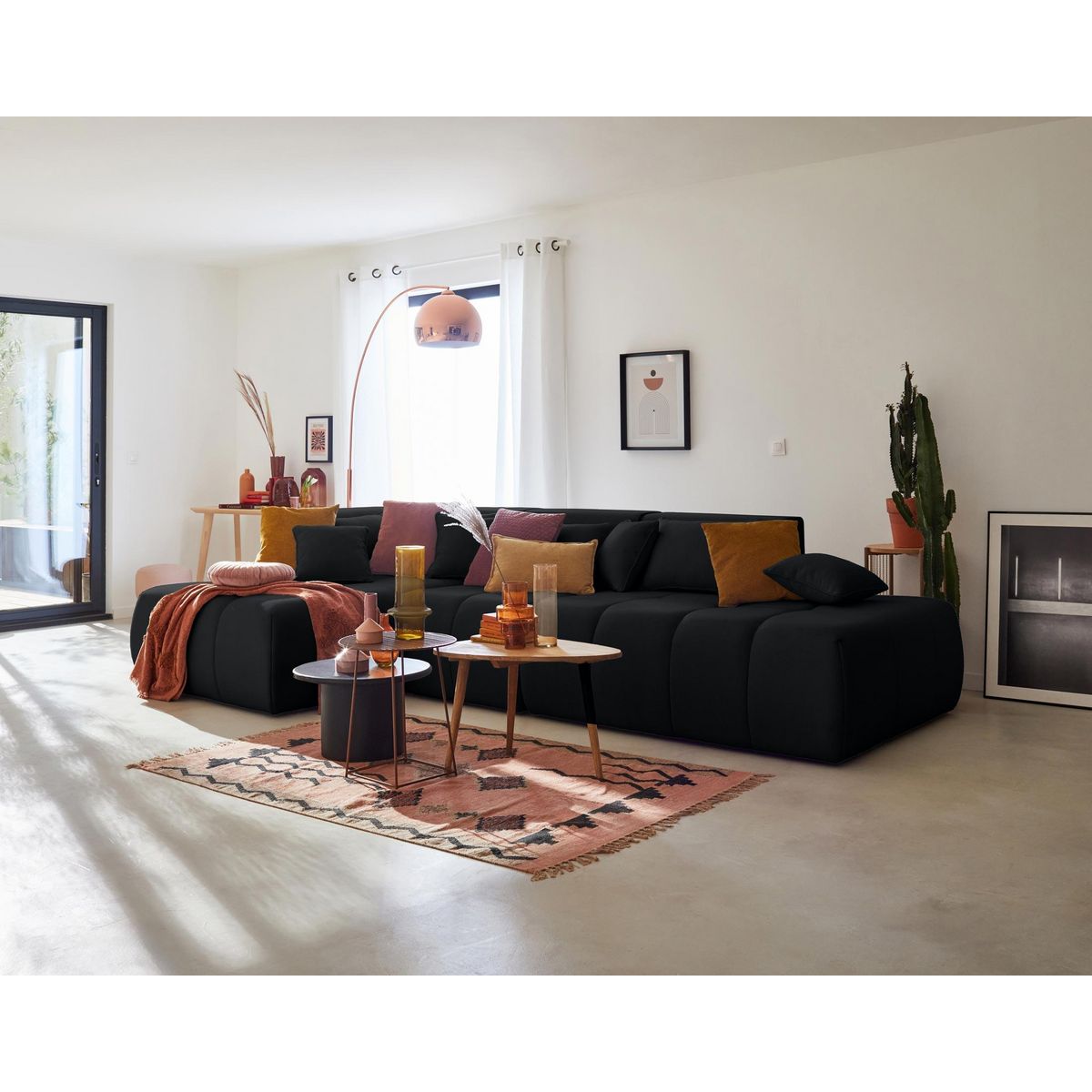 LISA DESIGN Caracas - canapé modulable d'angle gauche - 5 places - en tissu