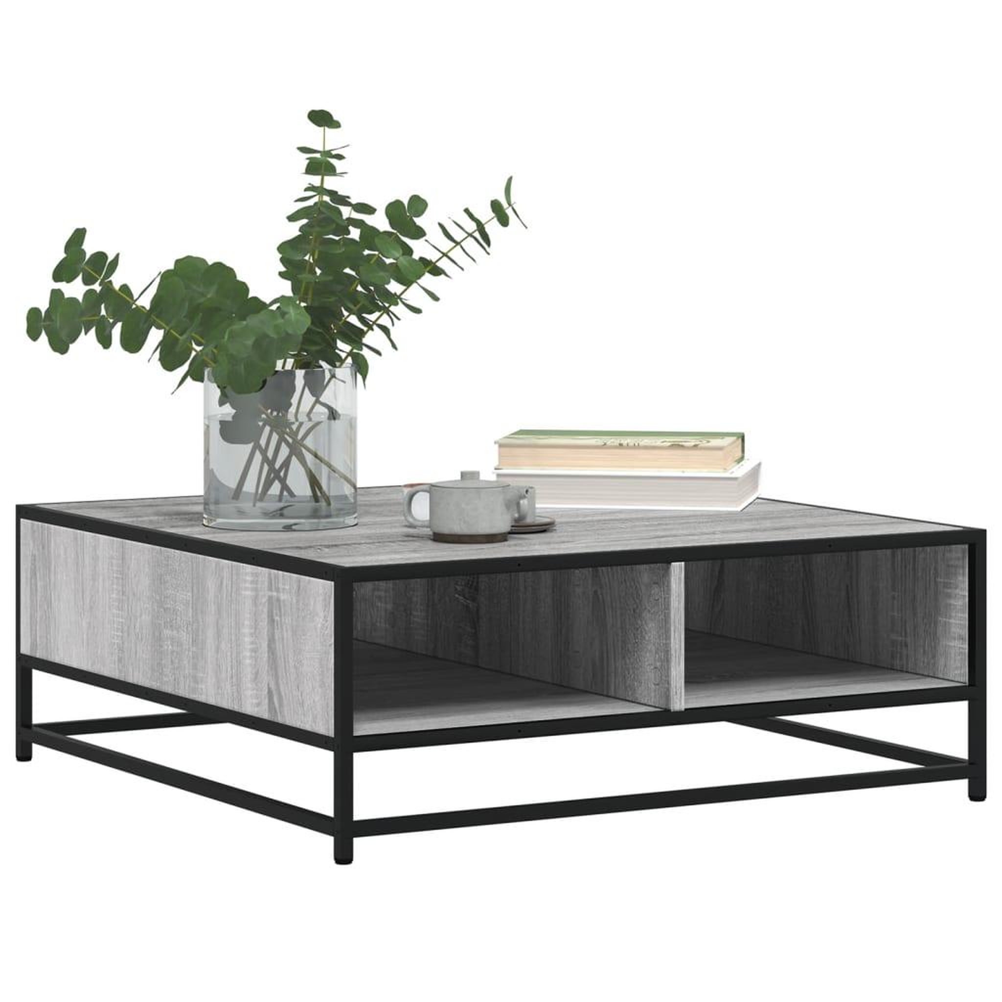 Voir la diapositive 4 : VIDAXL Table basse sonoma gris 80x80x30 cm bois d'ingenierie et metal