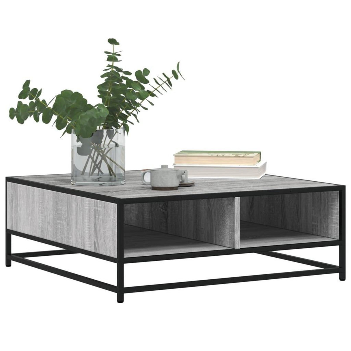 VIDAXL Table basse sonoma gris 80x80x30 cm bois d'ingenierie et metal