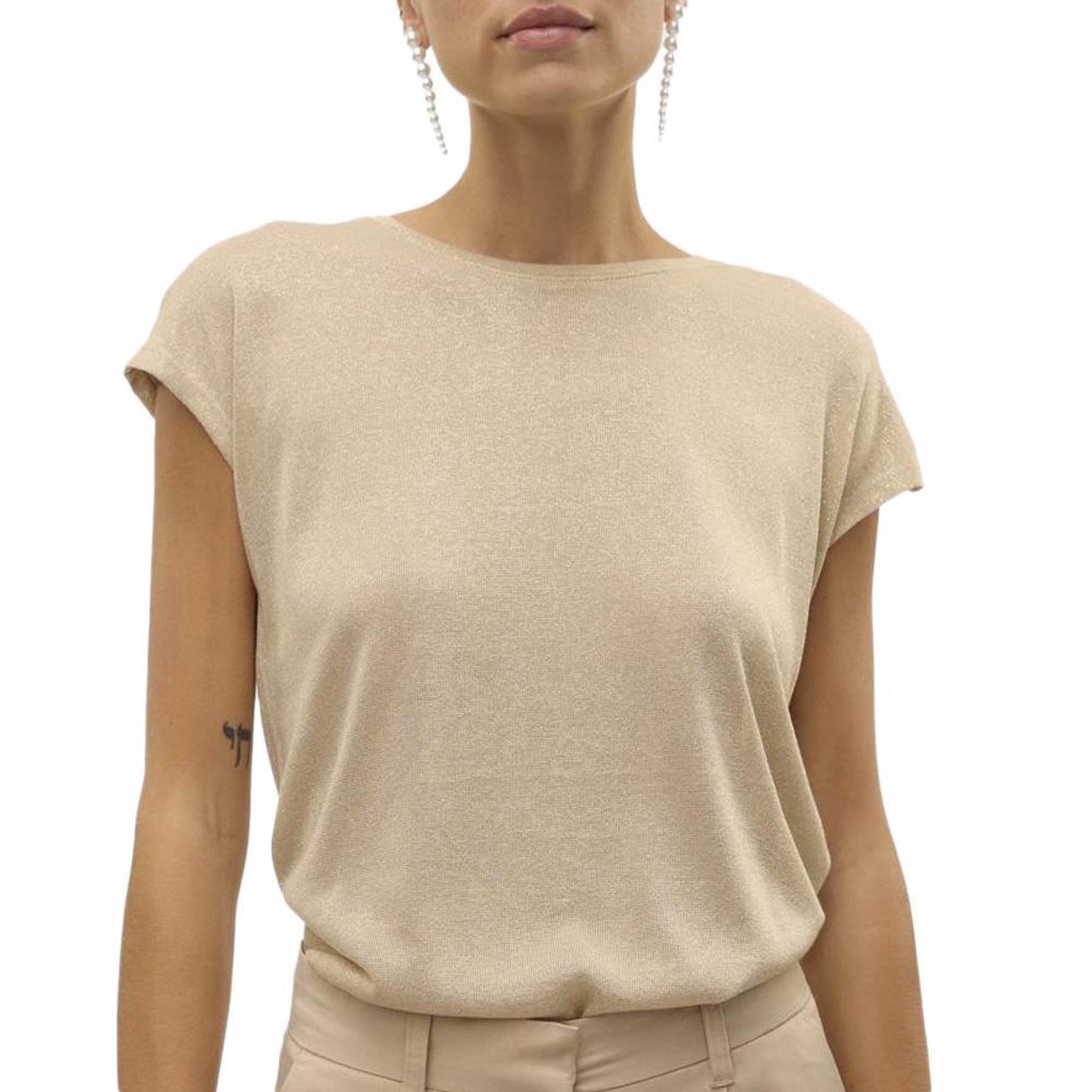 Vero Moda T-Shirt Beige Femme Vero Moda Sarah. Coloris disponibles : Beige