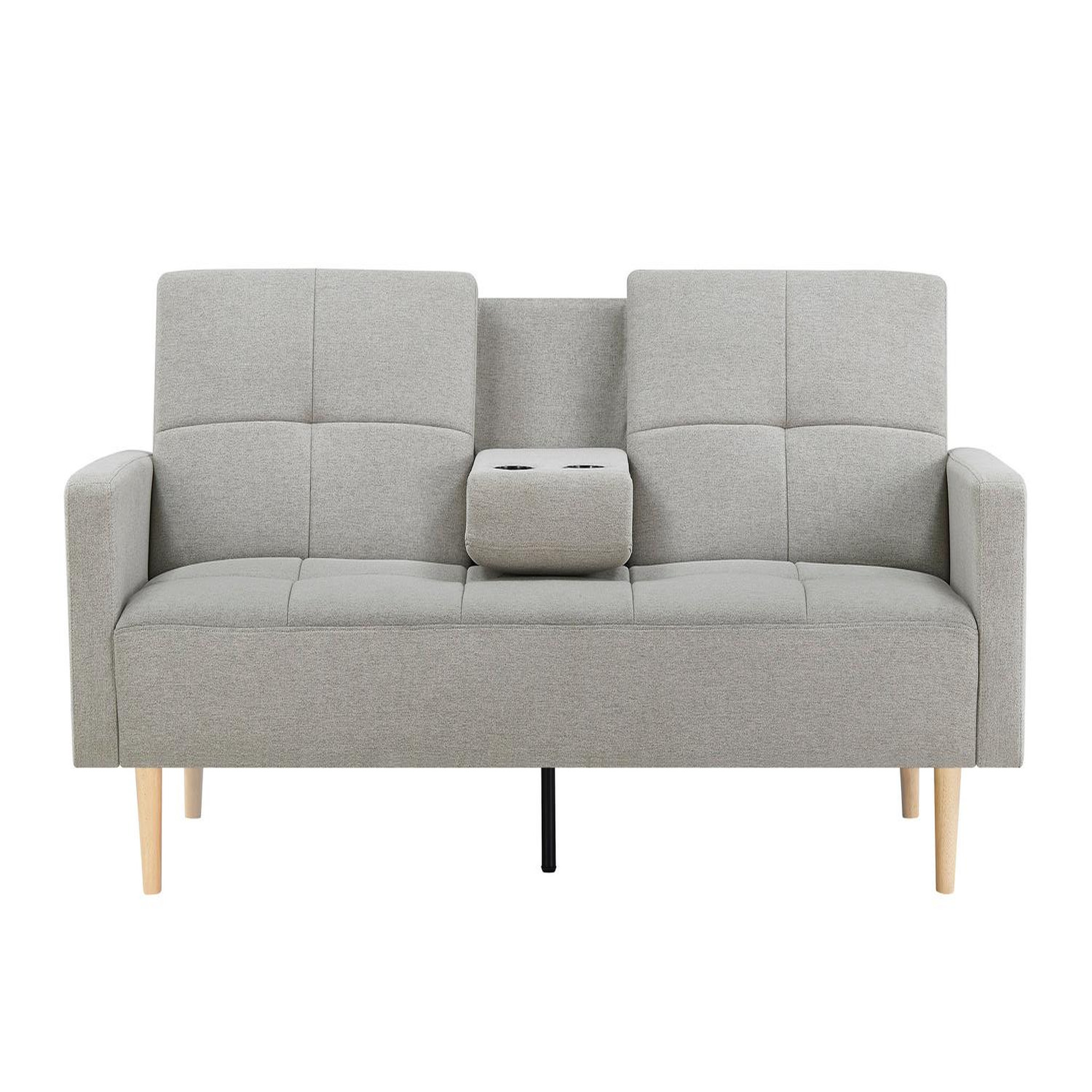 Voir la diapositive 1 : CONCEPT USINE Canapé convertible 3 places en tissu gris OSLO