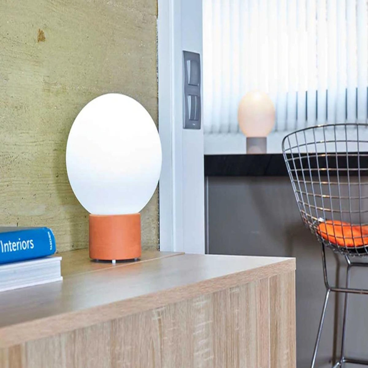 Lumisky Lampe de table sans fil TERRA TERRE CUITE - 60 à 130 lumens - Ø 20 x H 25 cm - LUMISKY