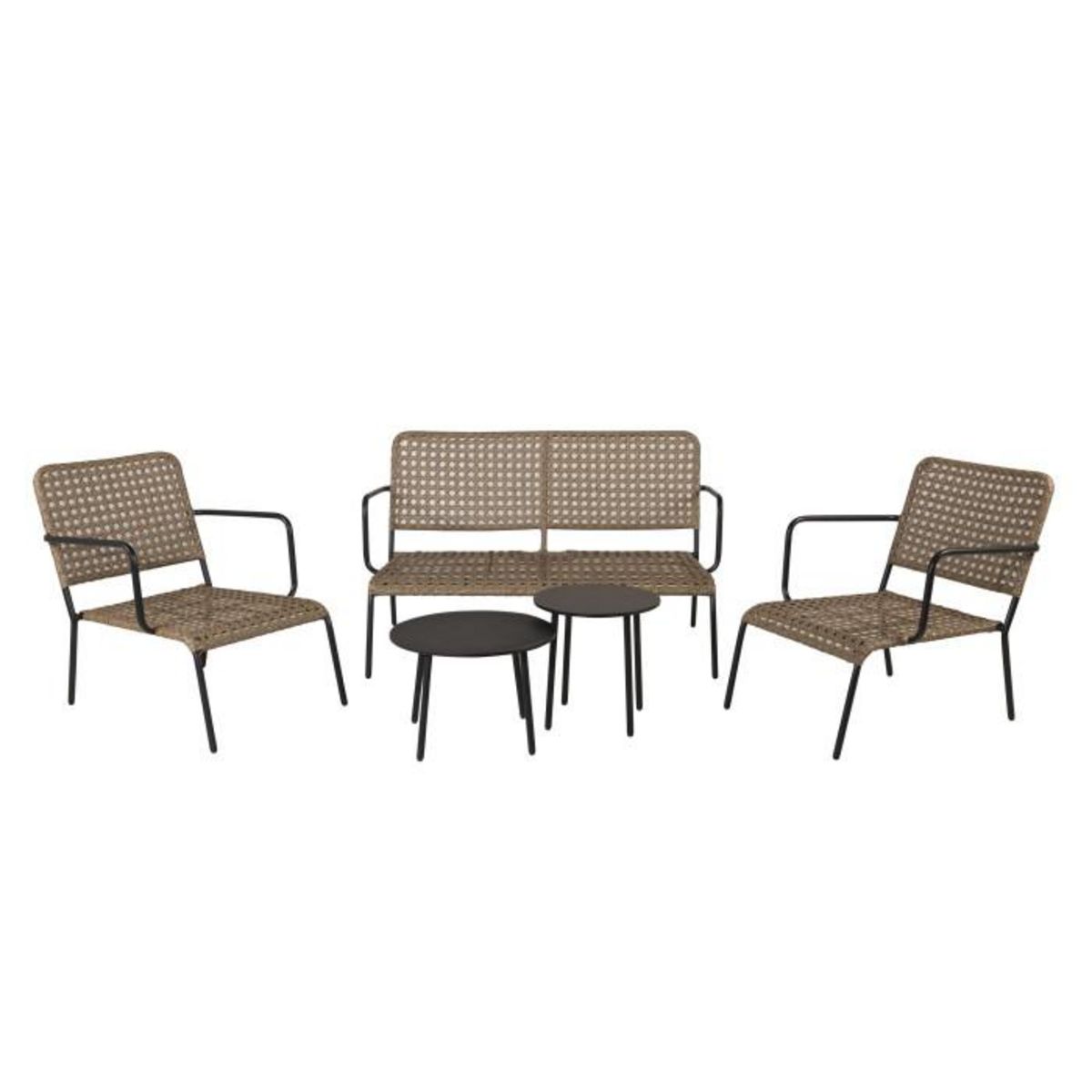 Paris Prix Salon de Jardin  Paola  122cm Naturel & Noir