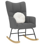 VIDAXL Chaise a bascule Gris fonce Tissu