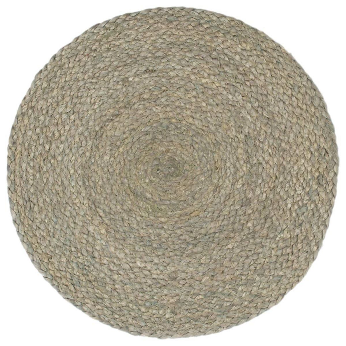 VIDAXL Napperons 4 pcs Gris Plain 38 cm Rond Jute
