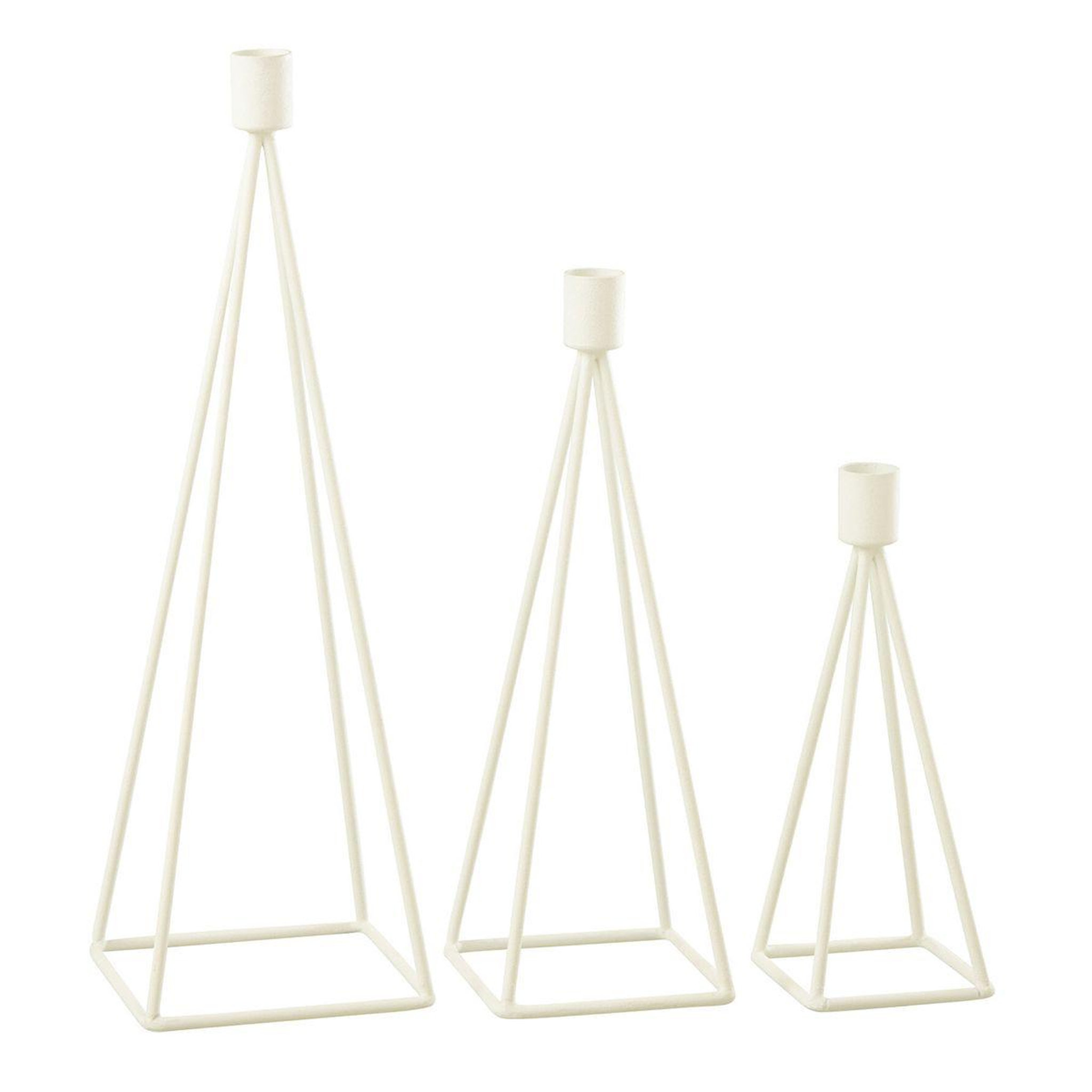 Voir la diapositive 3 : J-LINE Lot de 3 Chandeliers Design  Désiré  38cm Blanc