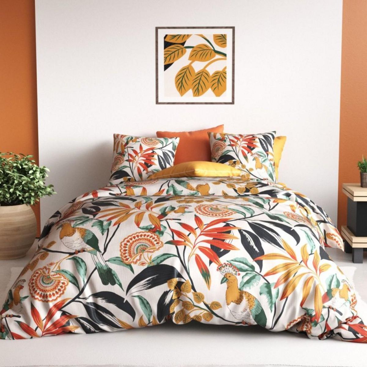 ATELIER DU COTON Housse de couette 260x240 NINON + 2 taies coton 57 fils