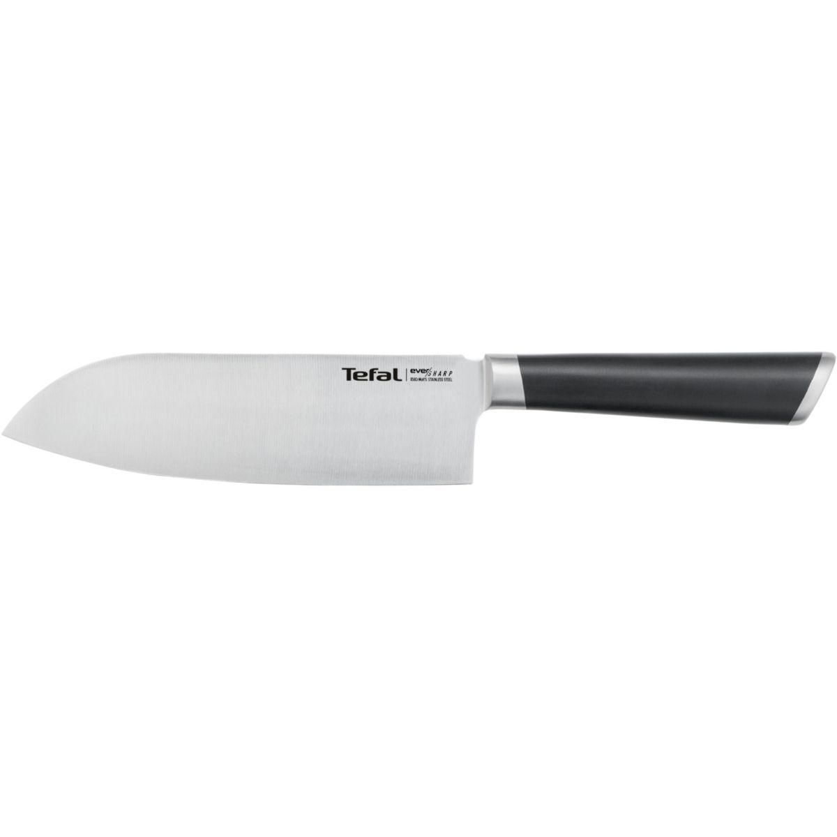 TEFAL Couteau japonais Ever Sharp Santoku + Aiguiseur
