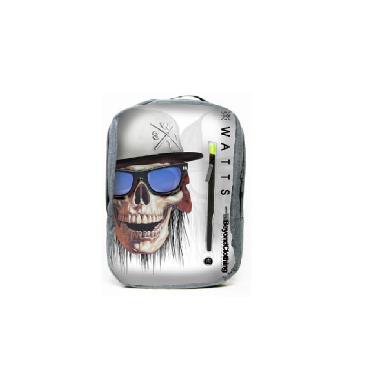 WATTS Sac à dos motif tête de mort blanc Watts