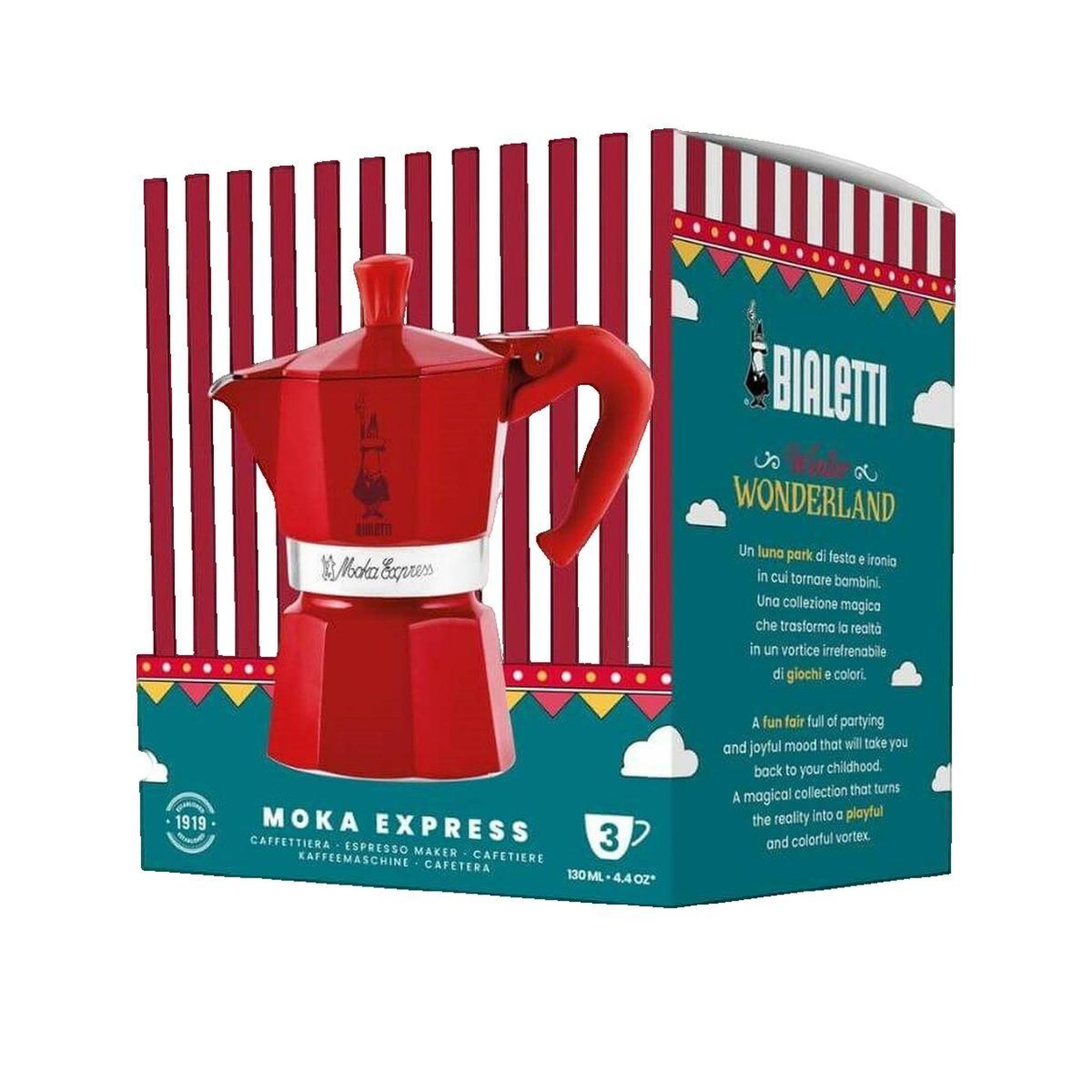 Voir la diapositive 2 : BIALETTI Cafetière Bialetti Moka Express Winter Wonderland rouge et argenté