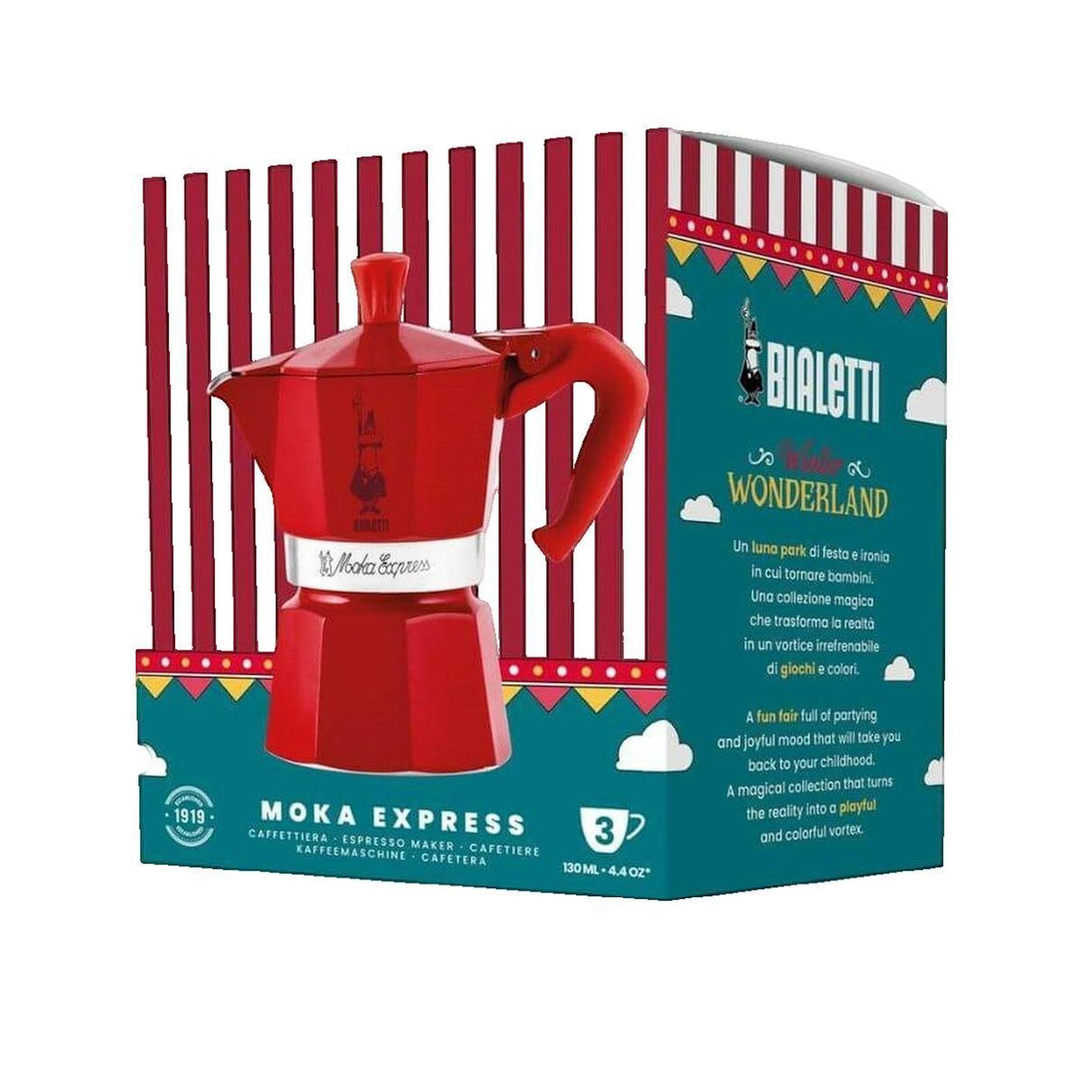 BIALETTI Cafetière Bialetti Moka Express Winter Wonderland rouge et argenté