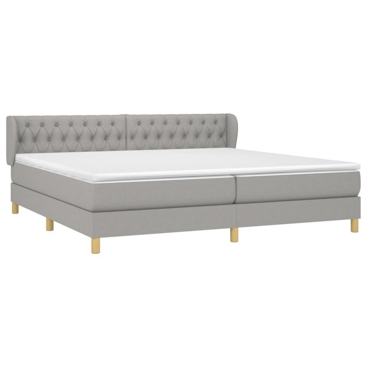 VIDAXL Sommier a lattes de lit avec matelas Gris clair 200x200cm Tissu