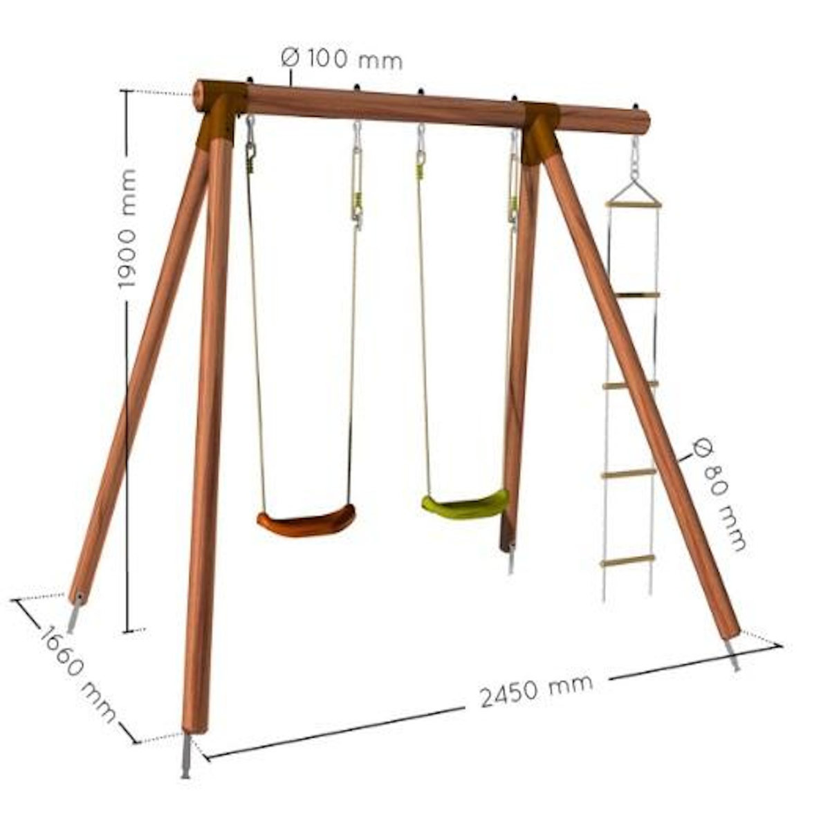 Soulet Portique balançoire - Bois - H1.95m - TONKA