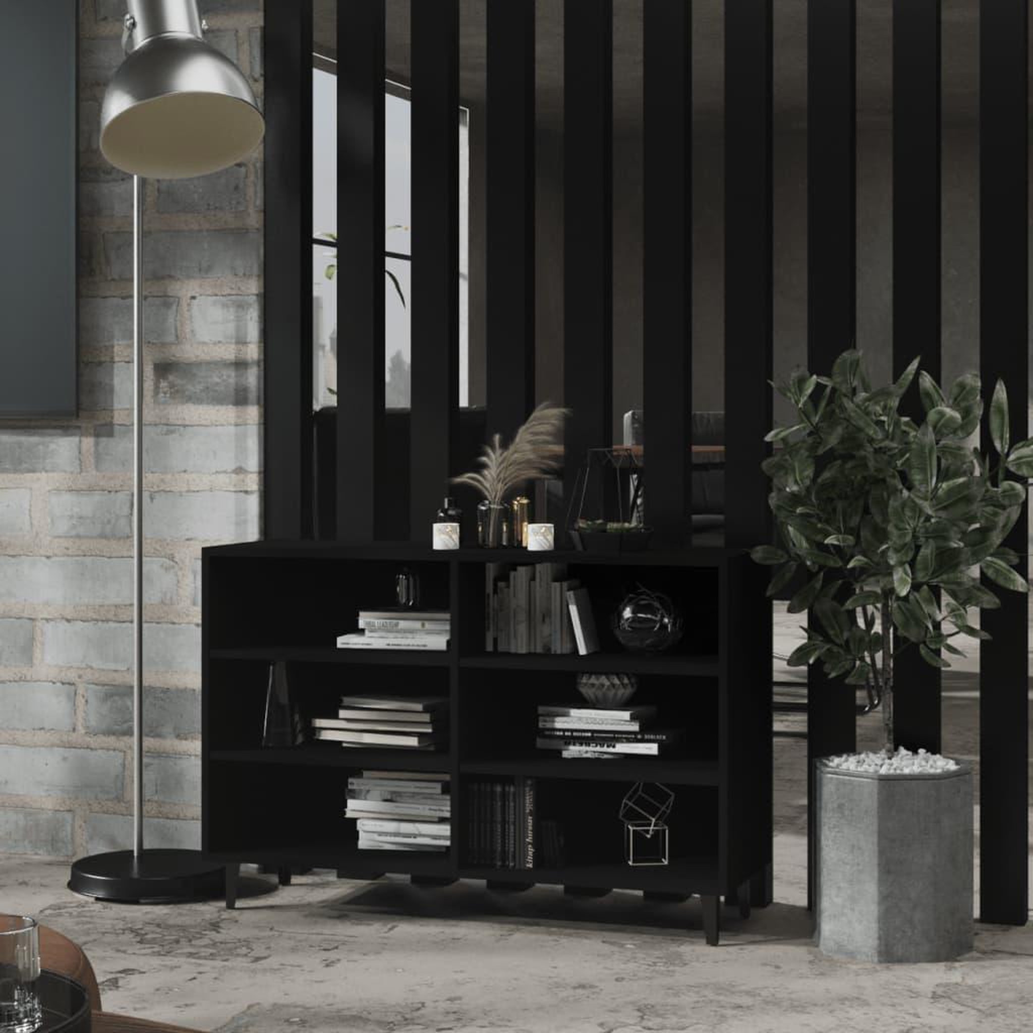 Voir la diapositive 1 : VIDAXL Buffet noir 103,5x35x70 cm bois d'ingenierie