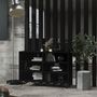 Voir la diapositive 1 : VIDAXL Buffet noir 103,5x35x70 cm bois d'ingenierie