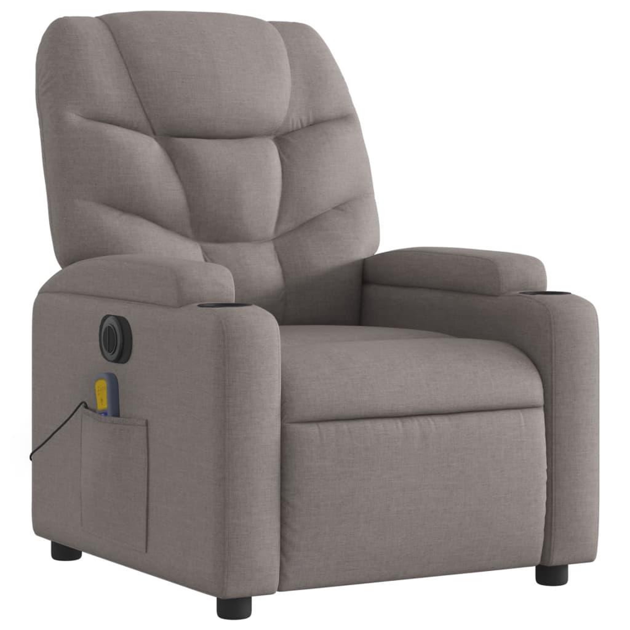 Voir la diapositive 3 : VIDAXL Fauteuil de massage inclinable electrique Taupe Tissu