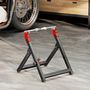 Voir la diapositive 4 : HOMCOM Équilibreuse moto pliable - équilibreuse manuelle de roues de moto - compatible jusqu'à 21 pouces - acier noir alu
