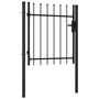 Voir la diapositive 2 : VIDAXL Portillon simple porte avec dessus a pointe Acier 1x1 m Noir