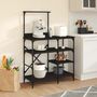 Voir la diapositive 3 : VIDAXL Support de boulanger noir 90x40x132 cm bois ingénierie et métal
