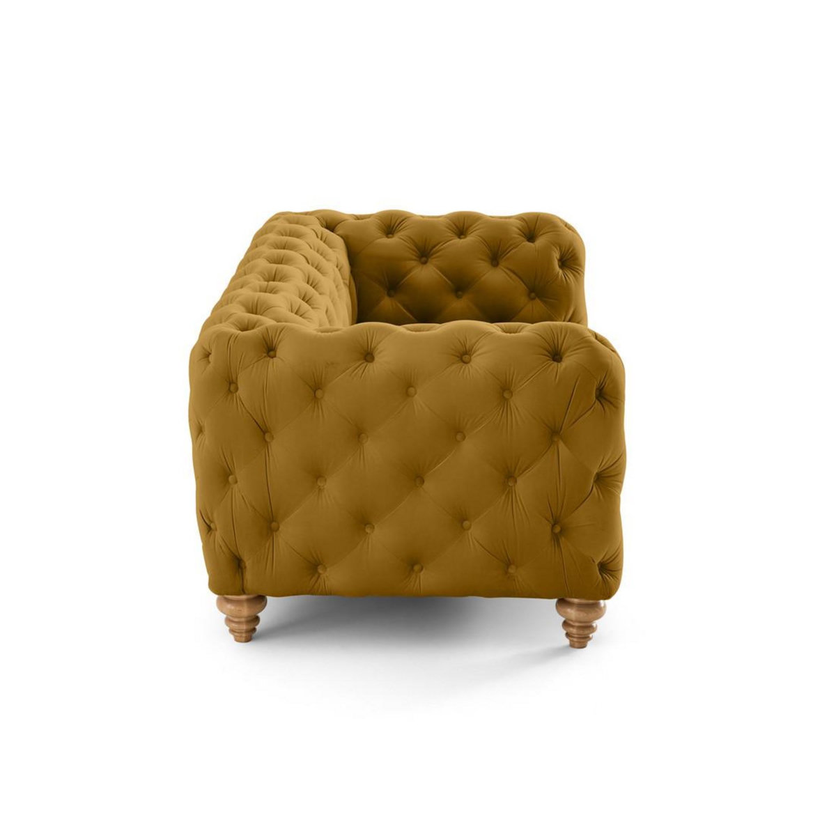 LISA DESIGN Walter - canapé 2 places chesterfield en velours - pieds bois