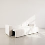 Voir la diapositive 2 : BEST MOBILIER Nicole - canapé d'angle réversible 5 places convertible avec coffre en tissu